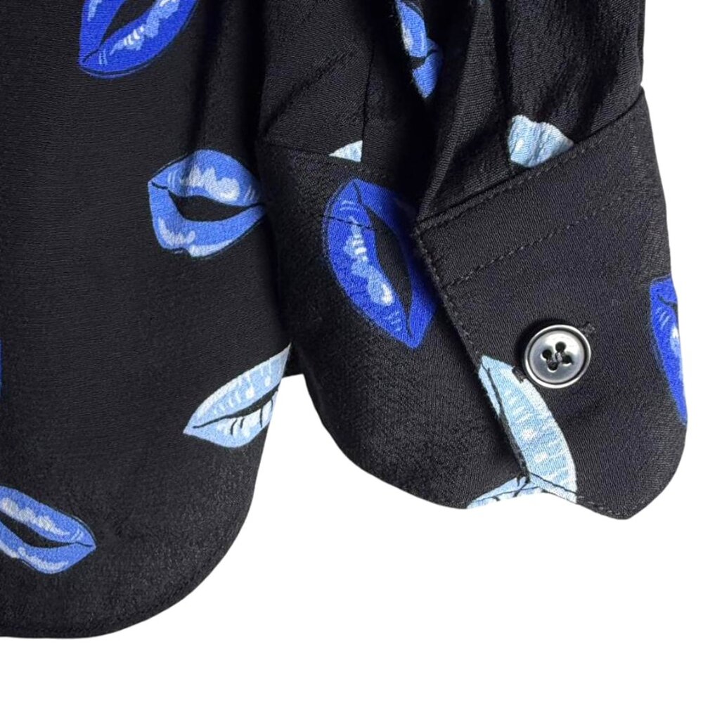 ZARA Button Down Top With Printed Lips Pattern - image 7